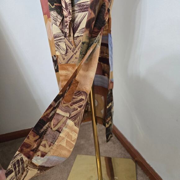 Lew Magram Vintage 90s Wrap Front Dress 6 Island Tribal Boho Granola Girl Hippie - Picture 5 of 12